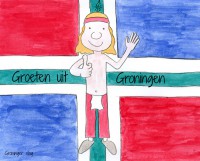 Kaart groeten uit groningen (Groninger vlag)
